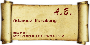 Adamecz Barakony névjegykártya
